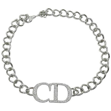 dior cd necklace silver|christian dior choker necklaces.